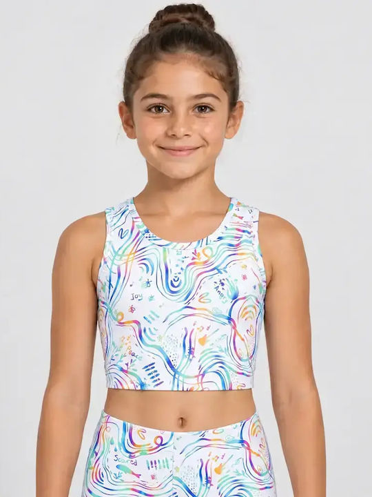 Kinderoberteile Crop Top Ärmellos Weiß