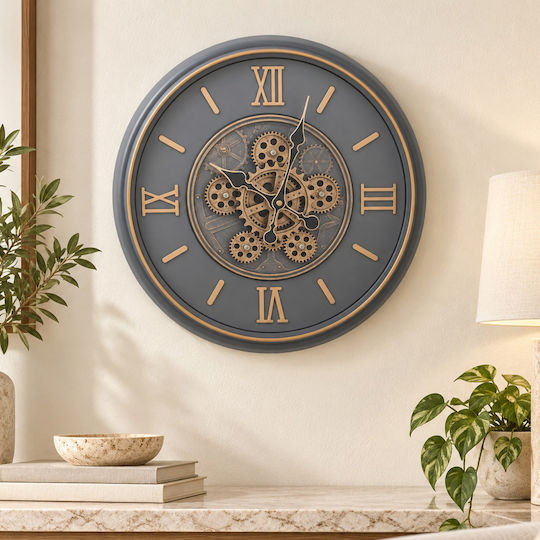 Keskor Wall Clock Plastic Grey 40x5.5cm