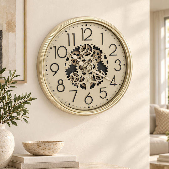 Keskor Keskor Wall Clock Plastic Gold 50x5.5cm