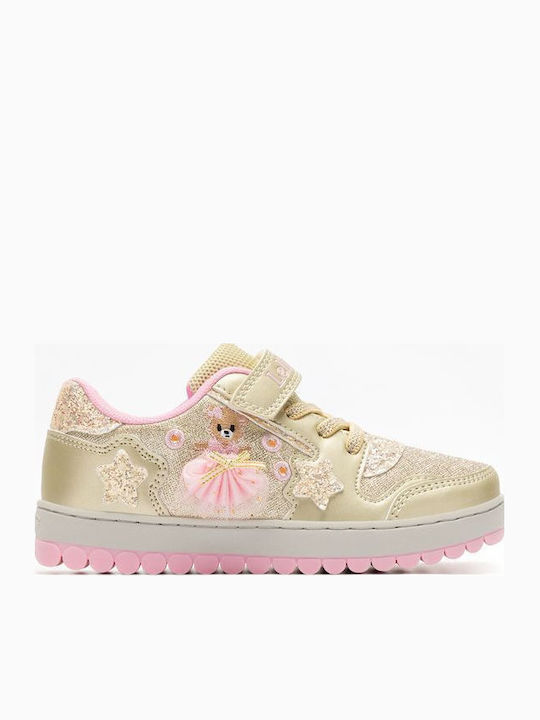 Mille Stelle Kids Sneakers with Lights Gold