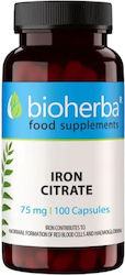 Bioherba Желязо Цитрат 25mg 100 капсули Bioherba Желязо Цитрат 25mg 100 капсули