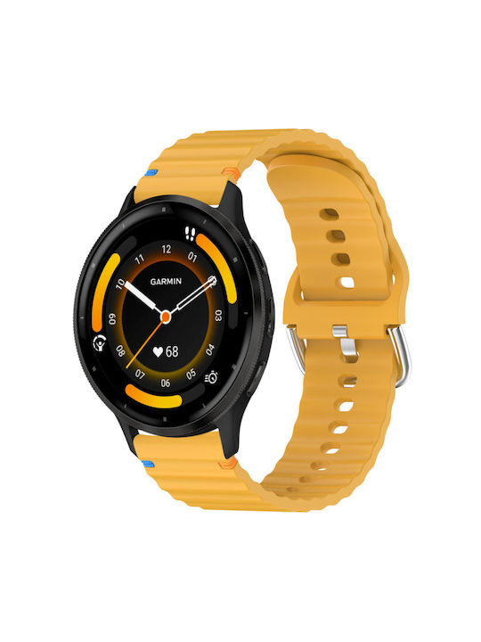 Tragbares Band Garmin Venu 3 Silikon Relief Wave Stil 22mm Gelbe