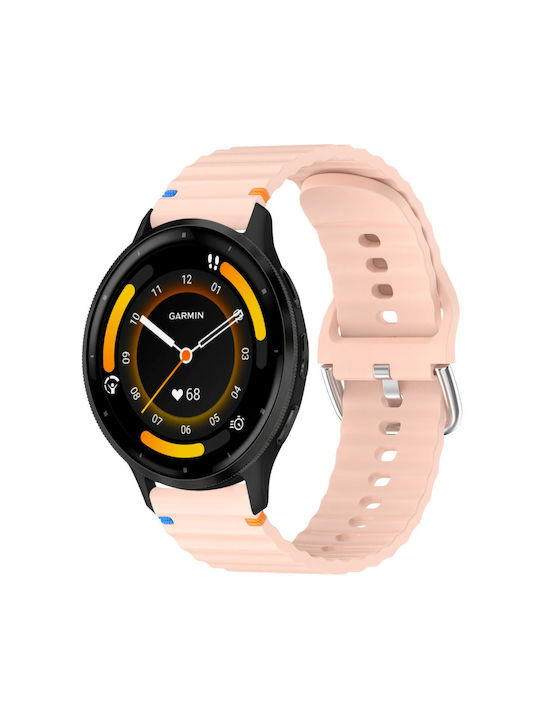 Λουράκι Garmin Venu 3 Σιλικόνης Ανάγλυφο Wave Style 22mm Pink