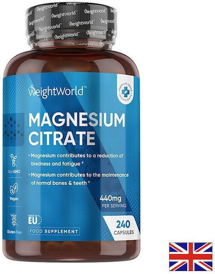 WeightWorld Магнезиев Цитрат Muscles 222 mg Подходящо За Деца 240 Капсули
