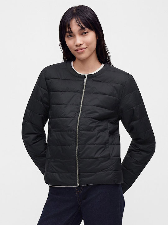 Kurze Damen Jacke Für Winter Schwarz