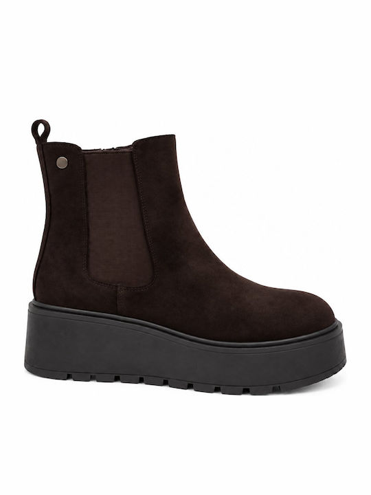 Plato Suede Women's Chelsea Ankle Boots Brown