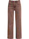 Celestino Γυναικείο Τζιν Wide Leg Loose Fit Καφέ