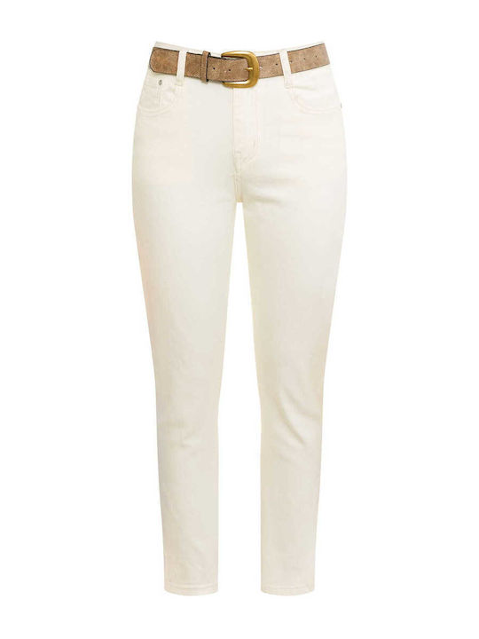 Celestino Damen Jeans Mom Passform Mit Rissen Hochgebirge Beige