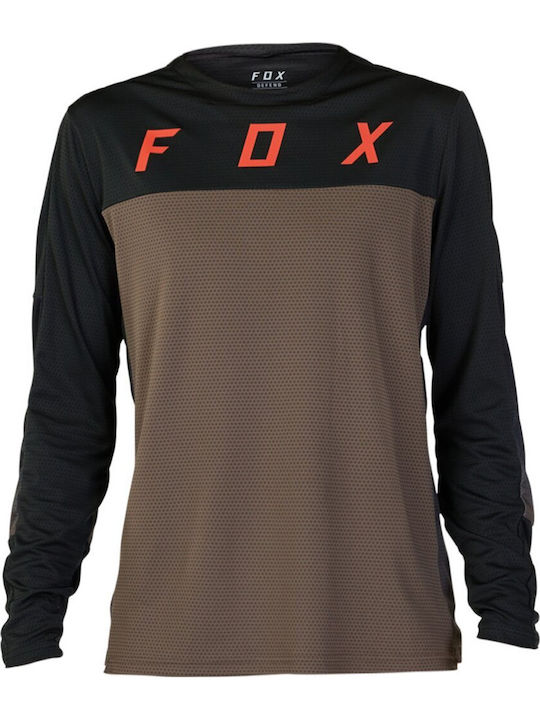 Fox Defend Tricou Pentru Bărbați Motocross Mânecă Lungă Culoare Maro