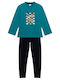 Minerva Kids' Winter Pajamas Petrol Cartoon Mix