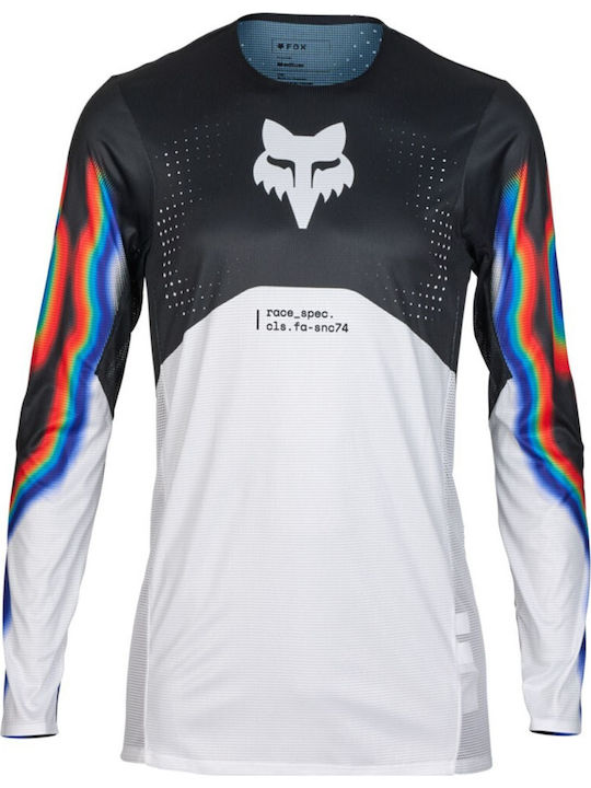 Fox Flexair Scans Tricou Pentru Bărbați Motocross Mânecă Lungă Culoare Albă