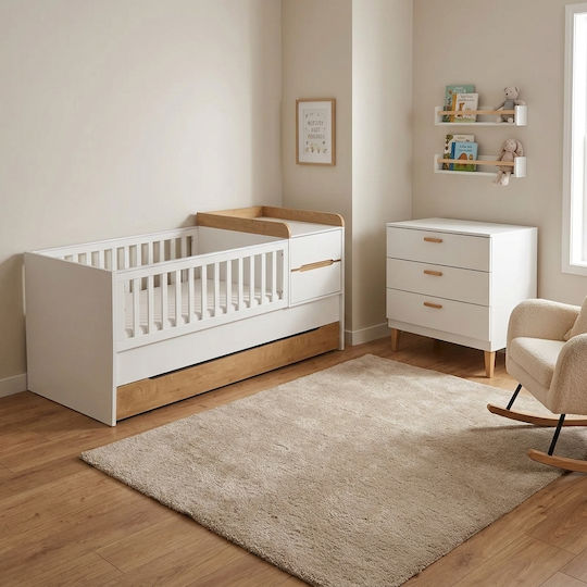 Bebe Stars Σετ Βρεφικού Δωματίου με Κρεβάτι, Συρταριέρα, Αλλαξιέρα & Στρώμα Λευκό / Λευκό Bebe Stars Σετ Βρεφικού Δωματίου με Κρεβάτι, Συρταριέρα, Αλλαξιέρα & Στρώμα Λευκό / Λευκό