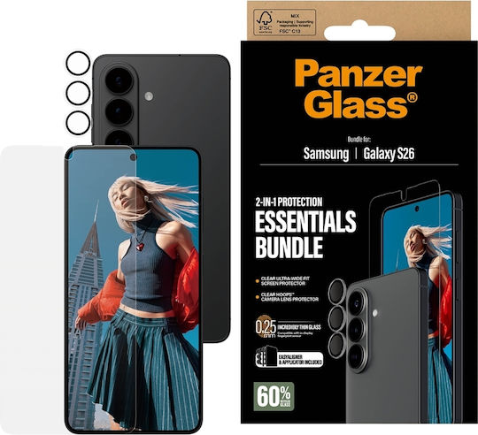 Panzerglass Hoops 2in1 Ultra-Breite Passform Glas + Linse Schutzset Samsung Galaxy S26