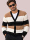 Herren Gestrickte Fleecejacken mit Buttons Schwarz