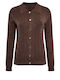 Celestino Women's Cardigan Metallic Collar Brown