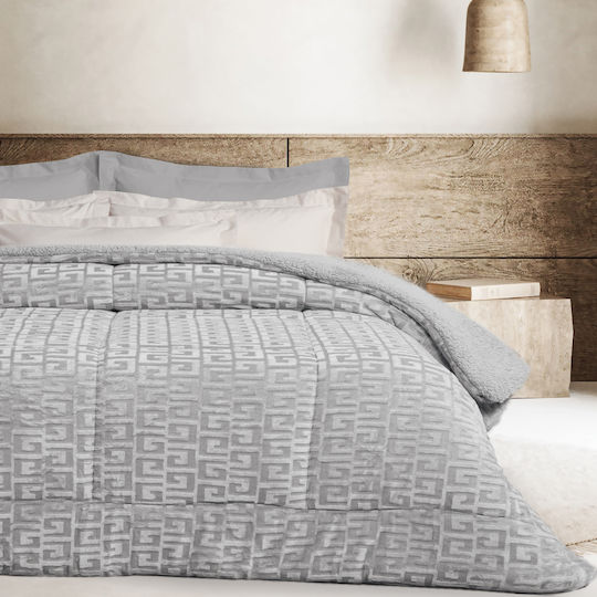 Das Home Комбинирано Одеяло с Пълнеж Холофайбър Двойно 220x240см Sherpa Сив 12 togs