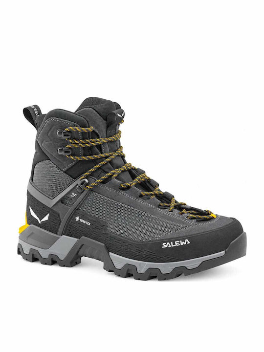 Salewa Mountain Trainer 3 Tech Mid Ghete de Drumeție pentru Bărbați Impermeabile cu Membrană Gore-Tex Negre