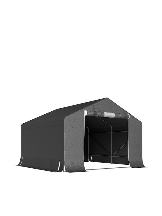 Outsunny Градинска беседка Сива 3x3m