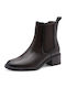Leder Damen Stiefeletten Braun