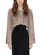 Short Women's Fur Black & Black Ecru-Beige W27B6172-One-Color