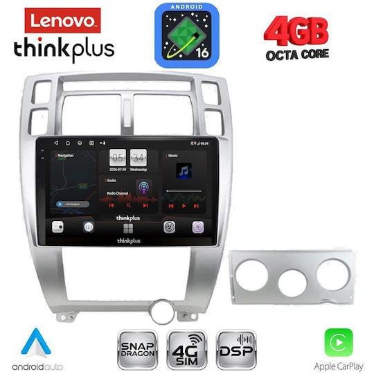 Lenovo Автомобилна Аудио Система за Hyundai Tucson 2004-2010 (Bluetooth/USB/Вграден Wi-Fi/GPS/Apple CarPlay/Android Auto) с Touch Screen 10"