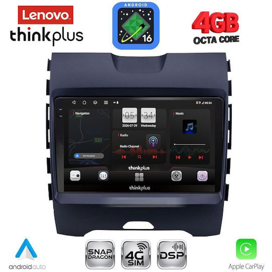 Lenovo Car Audio System for Ford Edge 2015-2023 (Bluetooth/USB/WiFi/GPS/Apple CarPlay/Android Auto) with 9" Touch Screen