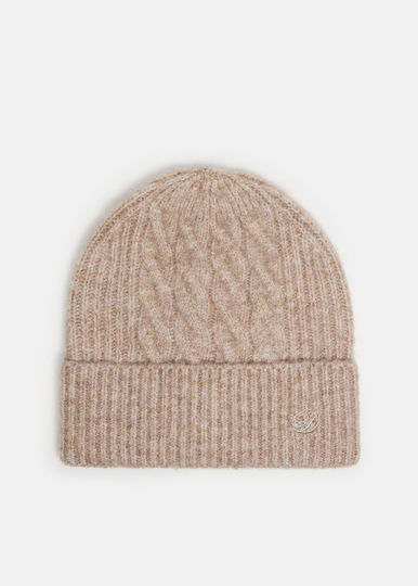 Beanie Unisex Σκούφος Πλεκτός σε Μπεζ χρώμα