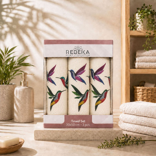 Rebeka Home Хавлиена Кърпа За Ръце Екрю 3 Брой