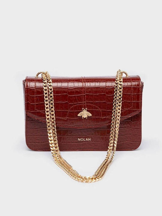 Nolah Lyra Gehäkelte Damen-Schultertasche Croco...