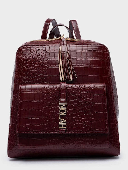 Nolah Silva Women's Backpack Croco Burgundy