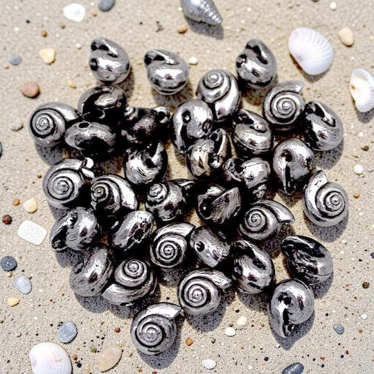Acrylic Silver Plated Shells 10mm 50 Pieces