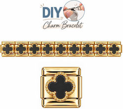 Steel Diy Bracelet Elements Black Cross