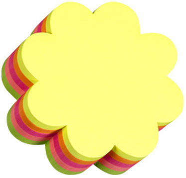 Stick'N Memo Pads Stickers 67x67mm 250 Sheets Neon Flower Color