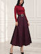 Fustă Midi Cloș Leopard Burgundy Zebra