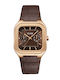 Cluse Men's Watch 35mm Battery with Leather Strap Brown/Rose Gold