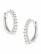 Senzio Belibasakis White Gold 9K Hoop Earrings with Stones