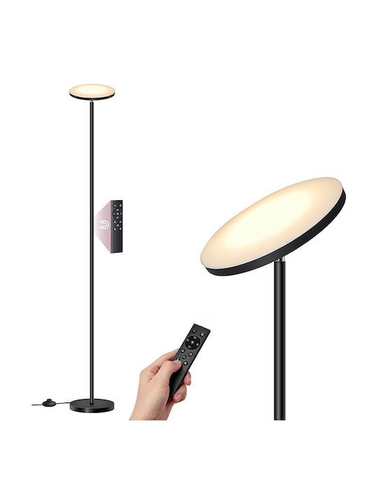 Vasagle LED Флоресцентна Лампа За Пода В176xШ25см С Топла Бяла Светлина 2800lm Черна