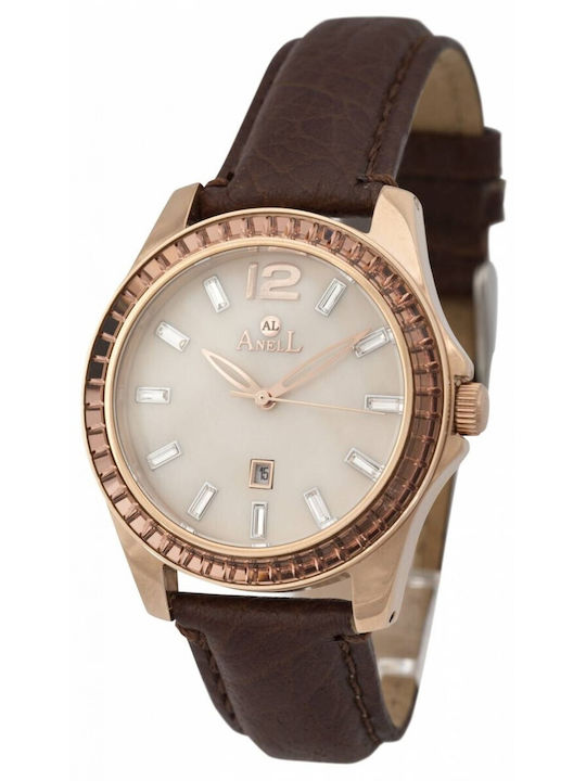 Anell Дамски Часовник 36mm Кварцов с Кафява Кож...
