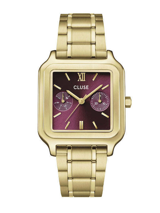 Cluse Gracieuse Дамски Часовник 30mm Кварцов с Браслет от Неръждаема Стомана Dark Cherry/gold