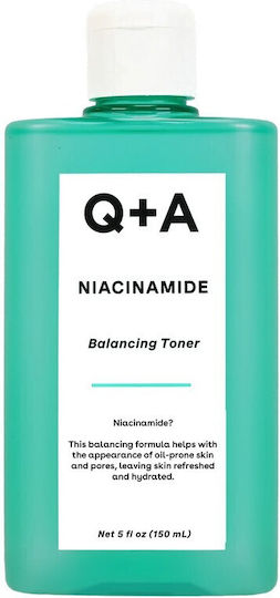 Q+A Natural Skincare Лосион за тонизиране на лице с ниацинамид и хиалуронова киселина 150 мл