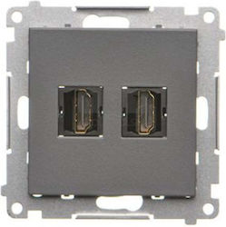 Simon 55 Modul Prize Dual HDMI Gri Mat Tghdmi2....