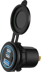 Powertech USB Поставка За Лодки И Превозни Средства Ptl-030 USB И 2x USB-C 36W IP65 5210131162705 Powertech USB Поставка За Лодки И Превозни Средства Ptl-030 USB И 2x USB-C 36W IP65 5210131162705