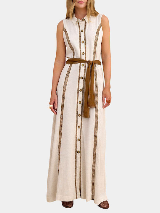 attrattivo Summer Maxi Shirt Dress White