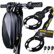 Încuietoare Antifurt Tip Lanț Pentru Scuter Electric Bicicletă Amzlock Lanț Întărit Din Oțel 8 Mm X 75 Cm Protecție Din Silicon Antigrilaj Greutate 1.6 Kg Include 3 Chei Husă Impermeabilă 3l