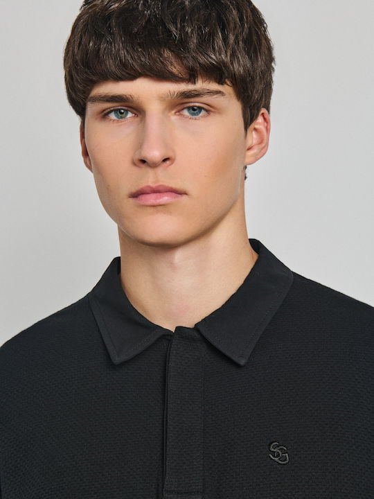 Cedric Polo Langarmshirt Schwarz