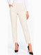 Women's Fabric Trousers in Regular Fit Ecru WB-41559-27TR-ECRU