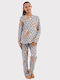 Vienetta Secret Kinder-Winterpyjama Grau