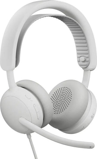 Logitech Zone Wired 2 Auf Dem Ohr Multimedia-Kopfhörer Mit Mikrofon Und USB-A-Konnektivität In Weiß