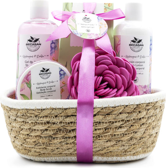 Becasan Wicker Set Floral Duft Hautpflege-Set für Körperreinigung