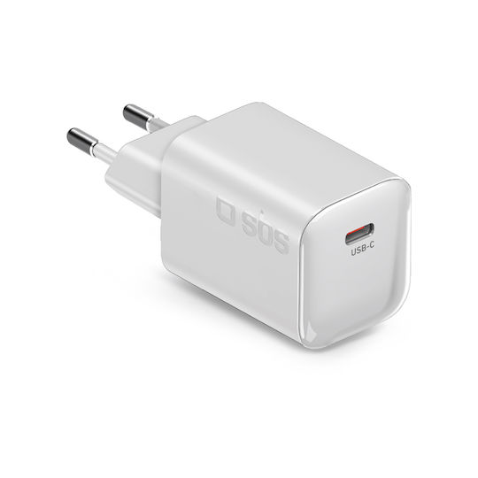 SBS Wireless Charger With USB-C Port 45W Power Delivery White (TETRGAN1C45WW)
